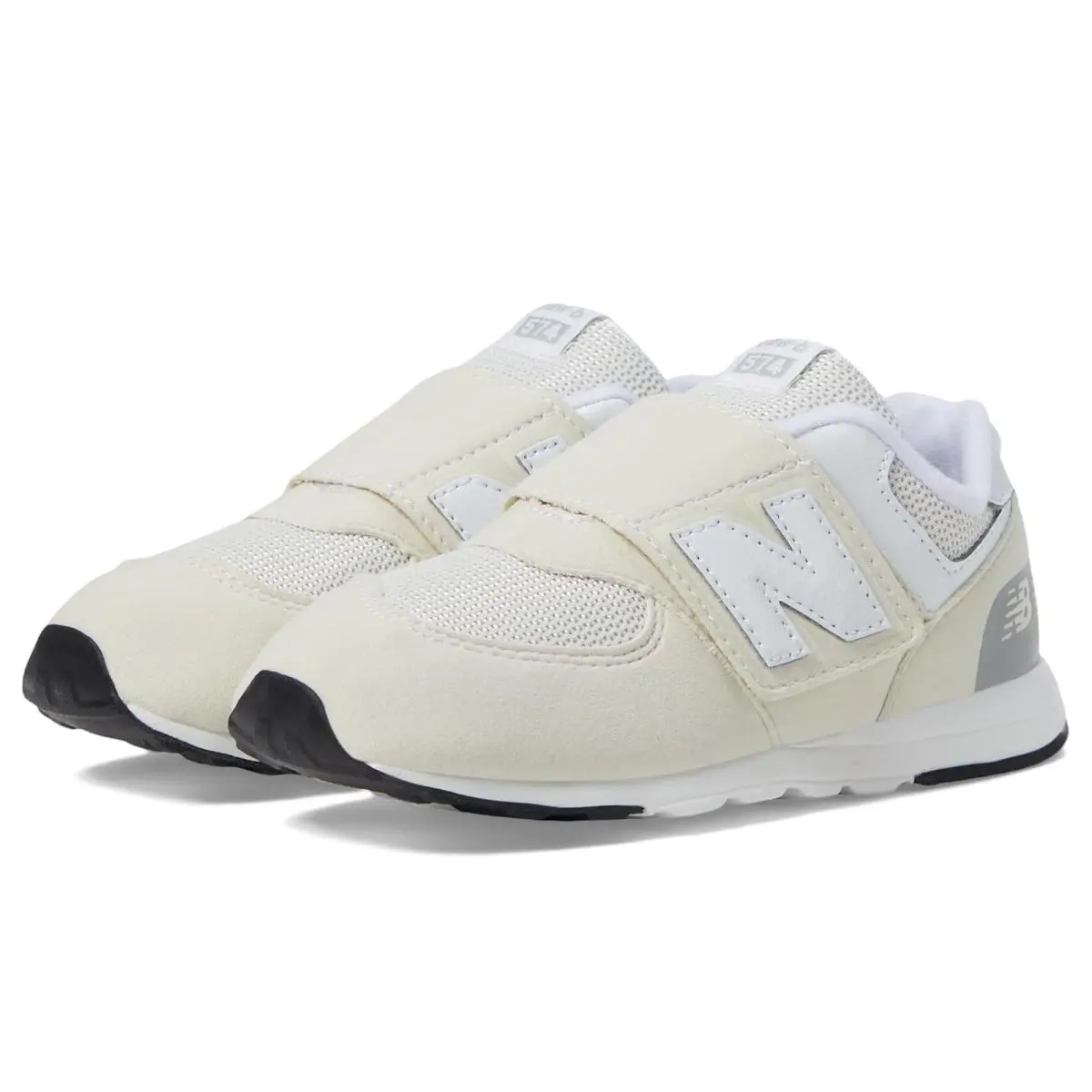 Girl`s Shoes New Balance Kids 574 New-b Hook-and-loop Infant/toddler - Nimbus Cloud/White