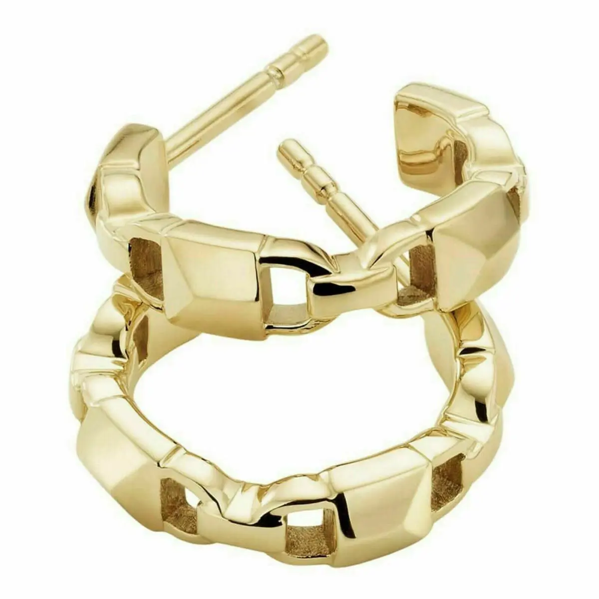Michael Kors MKC1013AA710 Gold Tone Sterling Silver Hoop Earrings