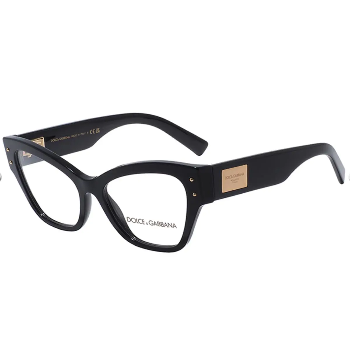 Dolce Gabbana Eyeglasses DG 3404 501 55-17 140 Black Gold Cat Eye Frames