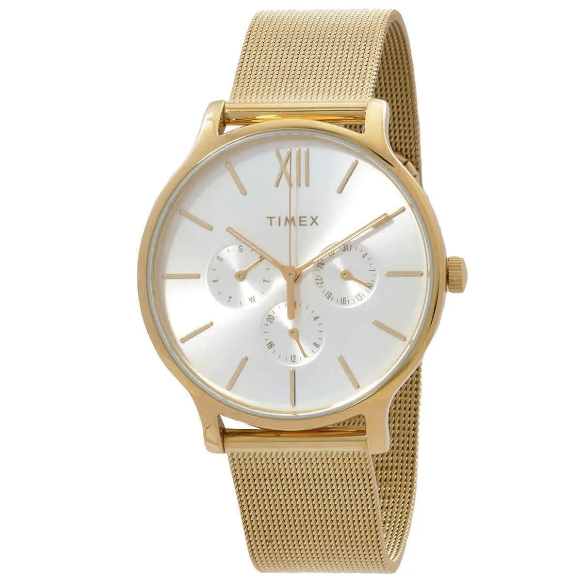 City Transcend White / Stainless Steel White Dial Wristwatch TW2T74600 by Timex