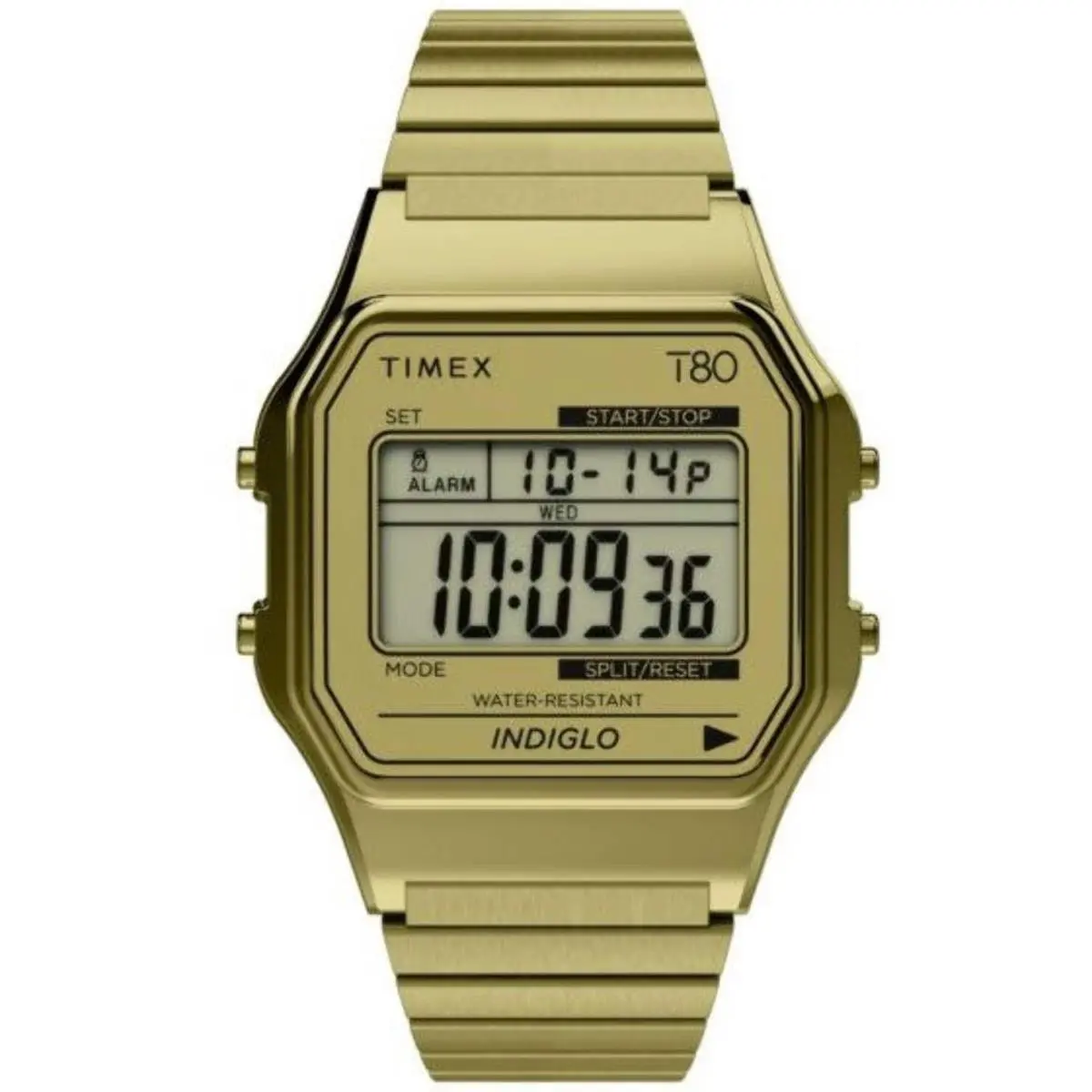 Timex Watch T80 TW2W68100 34mm Gold Tone Expansion Digital