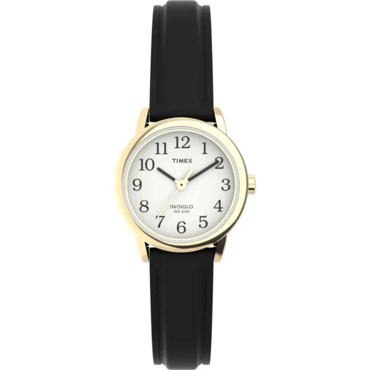 Timex Women`s Watch Easy Reader Quartz White Dial Black Leather Strap T20433 - Dial: White, Band: Black