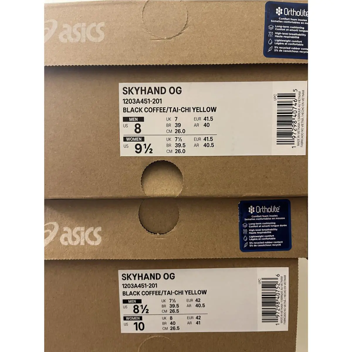 Asics shoes - ASICS Skyhand OG - Skyhand - 1203A451 - Black Coffee Tai Chi Yellow 5