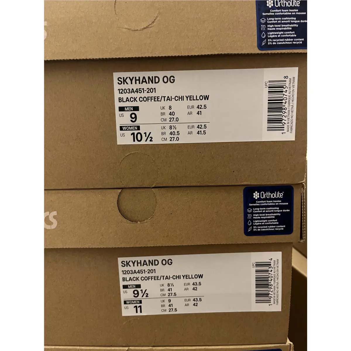 Asics shoes - ASICS Skyhand OG - Skyhand - 1203A451 - Black Coffee Tai Chi Yellow 6