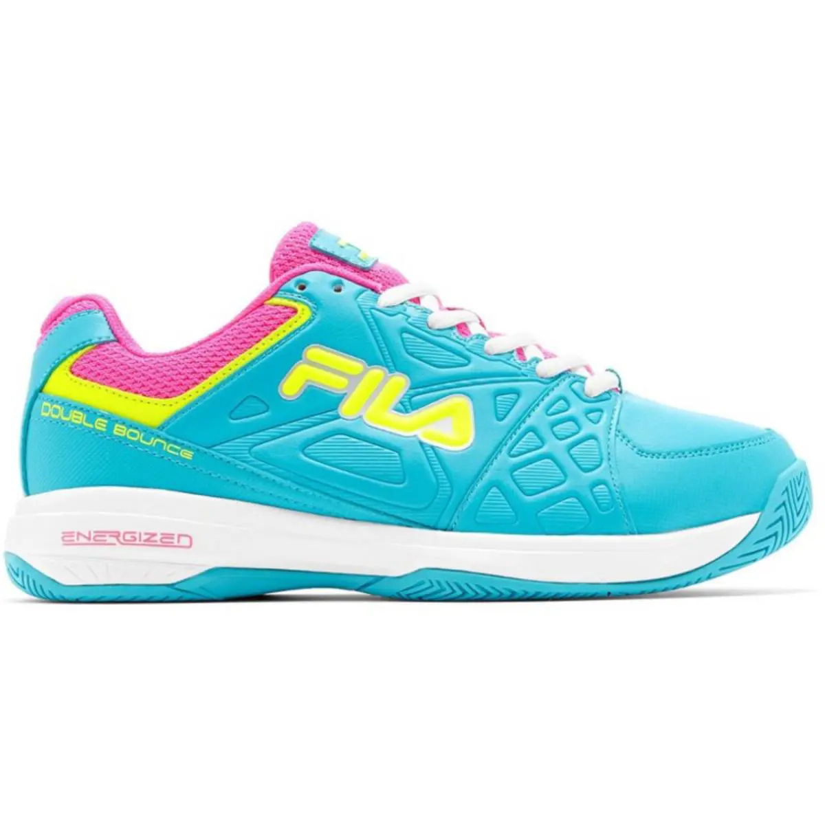 Fila Double Bounce 3 5PM00606-424 Women`s Blue White Pickleball Shoes UWU930 - Blue