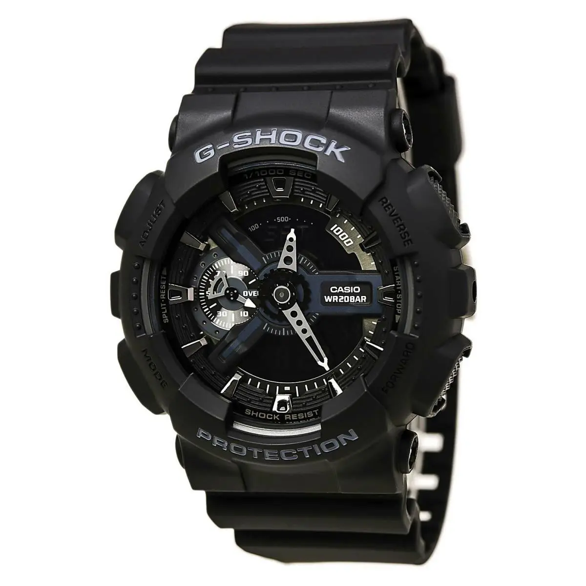 Casio Men`s Watch G-shock Extra Large World Time Alarm Anti-magnetic GA110-1B - Silver