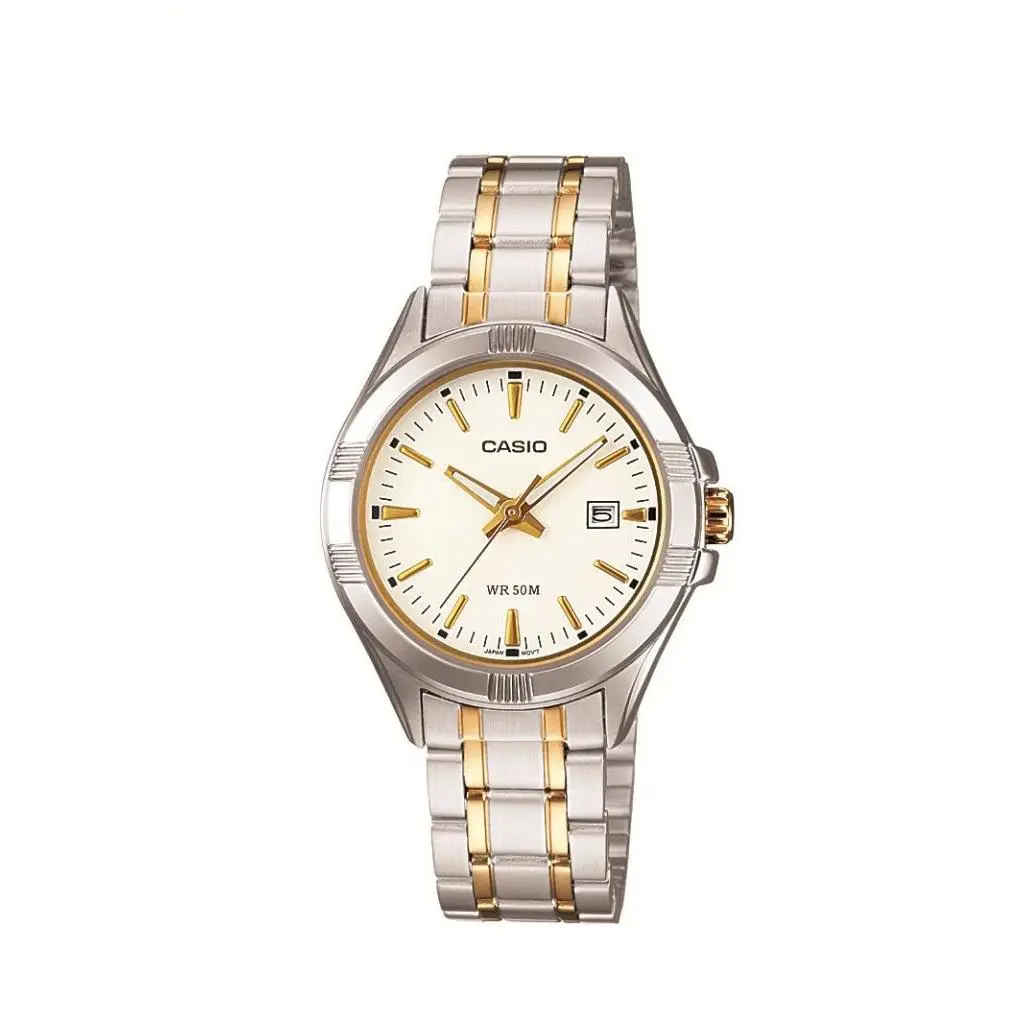 Casio Ladies` Standard Analog S.steel Band Watch LTP1308SG-7A LTP-1308SG-7A