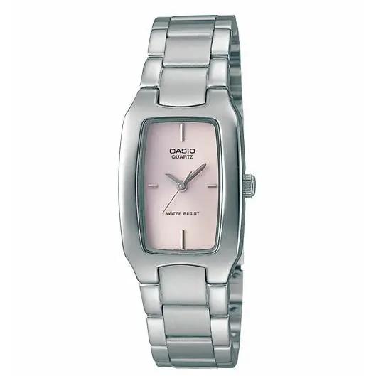 Casio Classic Women`s Quartz Silver-tone Bracelet 21mm Watch LTP1165A-4C - Dial: Pink, Band: Silver, Bezel: Silver