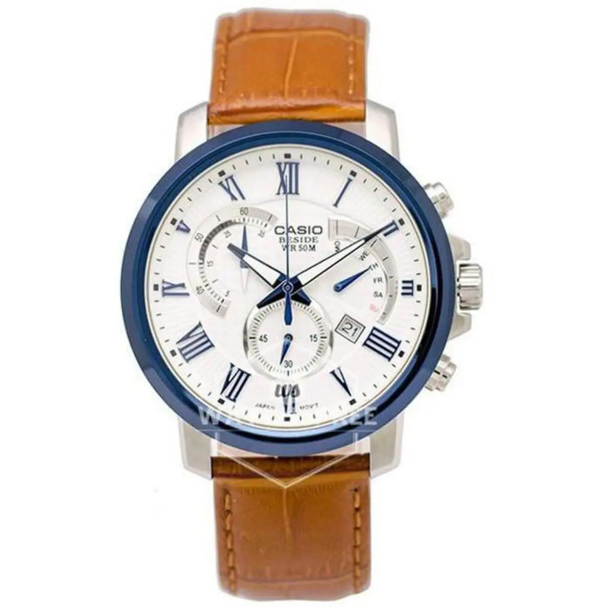 Casio BEM520BUL-7A2 Men`s Chronograph Light Brown Band 48 Mm. Watch