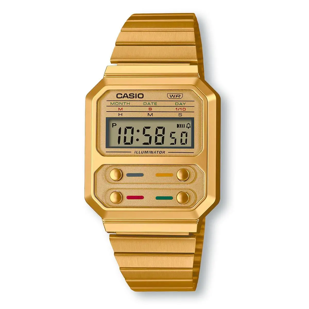 Casio A100WEG-9A Unisex Wrist Watch - Retro-inspired Gold