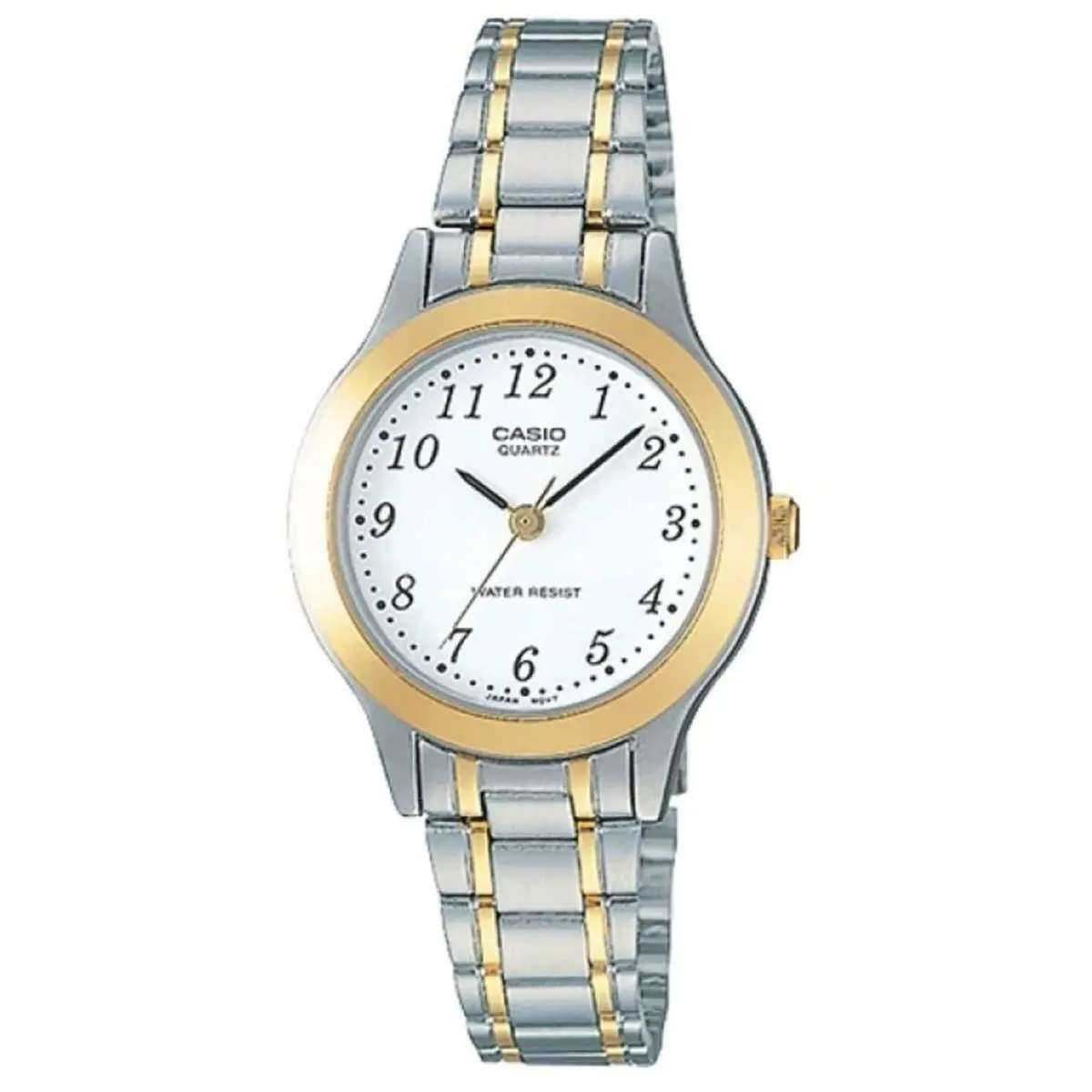 Casio LTP-1128G-7B Ladies 2 Tone Stainless Steel Watch White Dial Dress - White