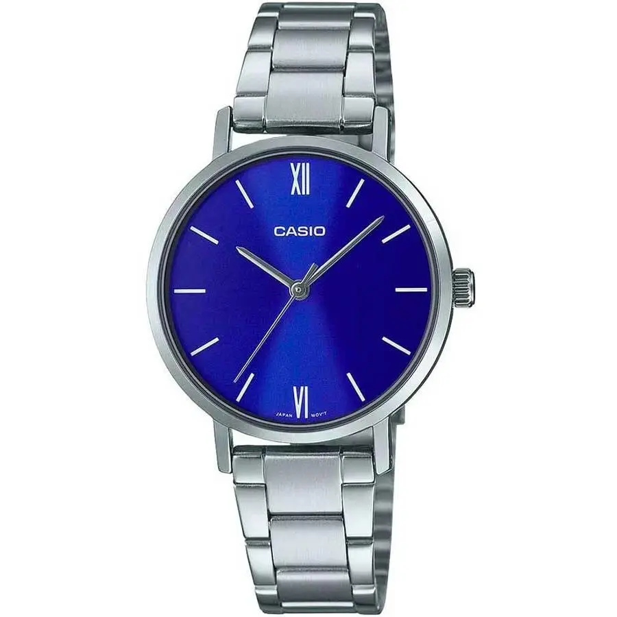LTP-VT02D-2A Blue Analog Quartz Minimalistic Stainless Steel Ladies Watch by Casio