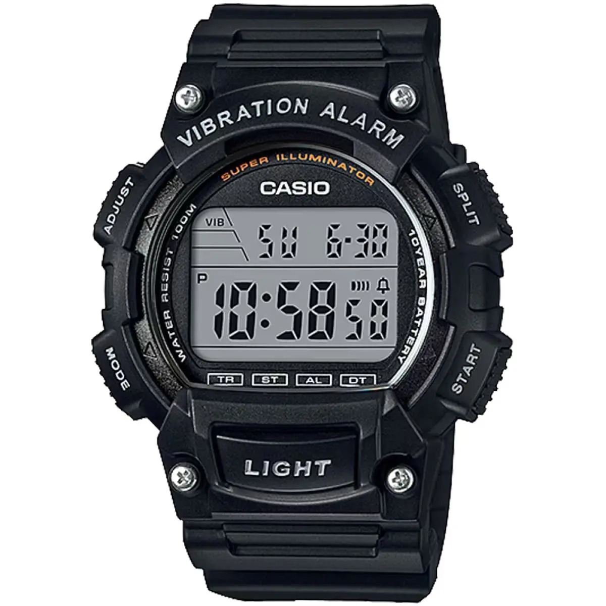 Casio Men`s Shock-resistant Digital Sport Watch with Black Band - W-736H-1AVCF