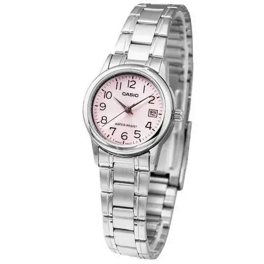 Casio LTP-V002D-4B Women`s Standard Stainless Steel Pink Dial Analog Watch
