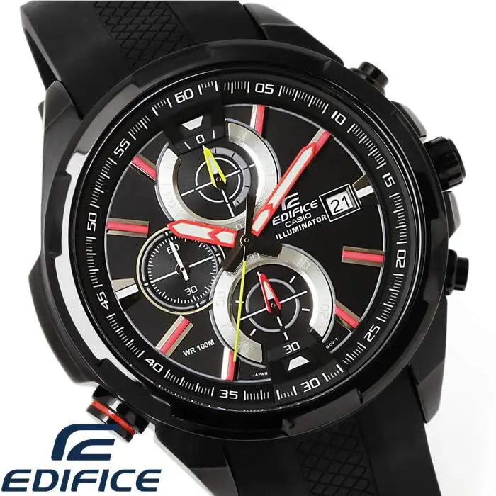 Casio 3 Hand Chronograpgh Edifice EFR536PB-1A3 Black Dial Watch