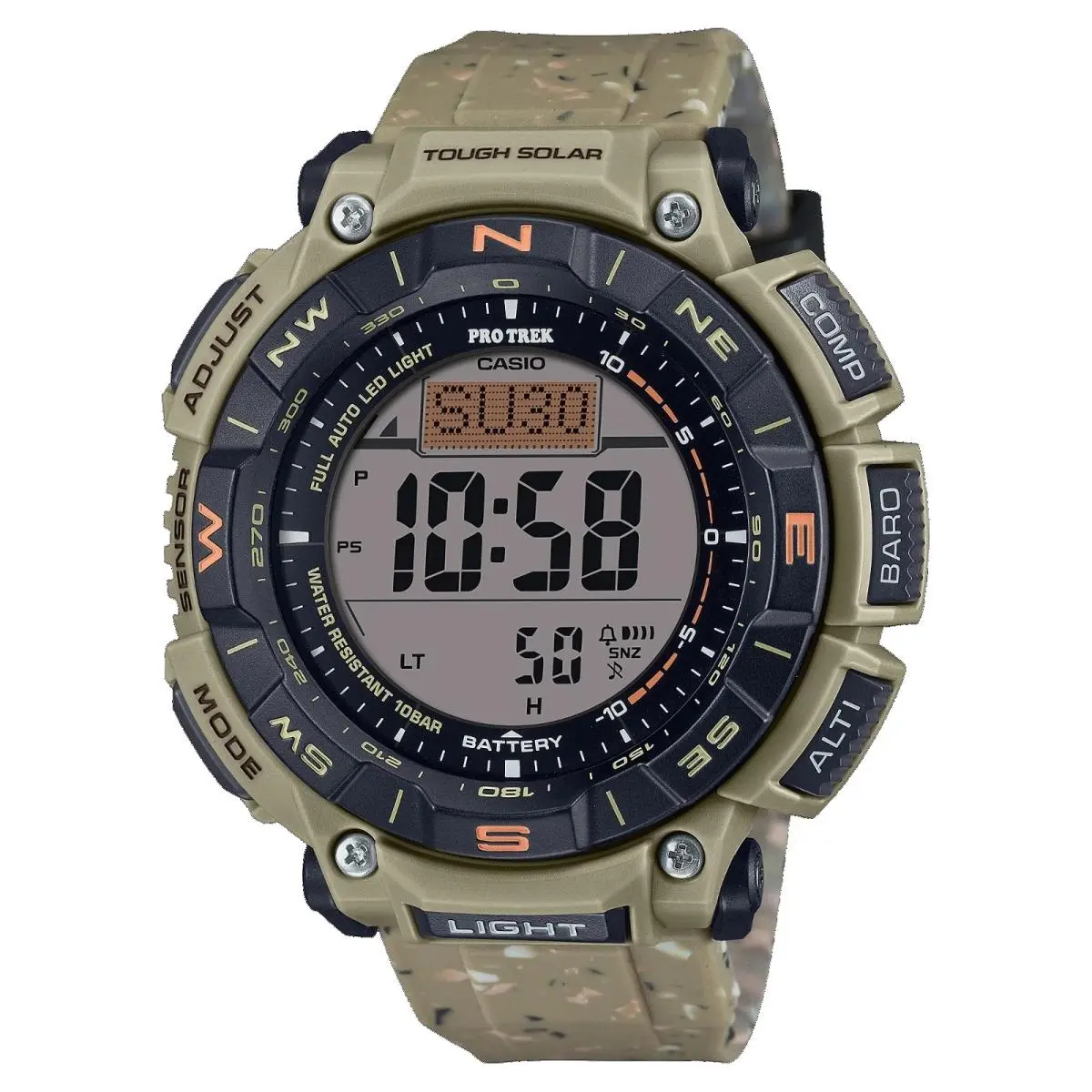 Casio Men`s Pro Trek Tough Solar Digital Silicone Watch PRG-340SC-5CR