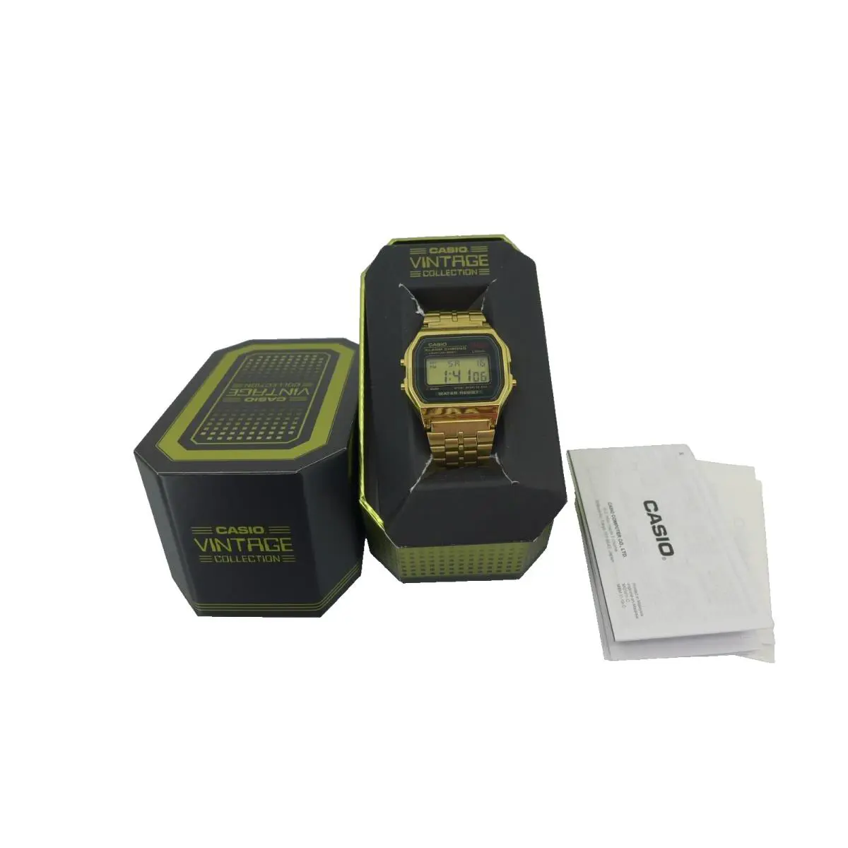 Casio Vintage Mens Gold Black Wrist Watch