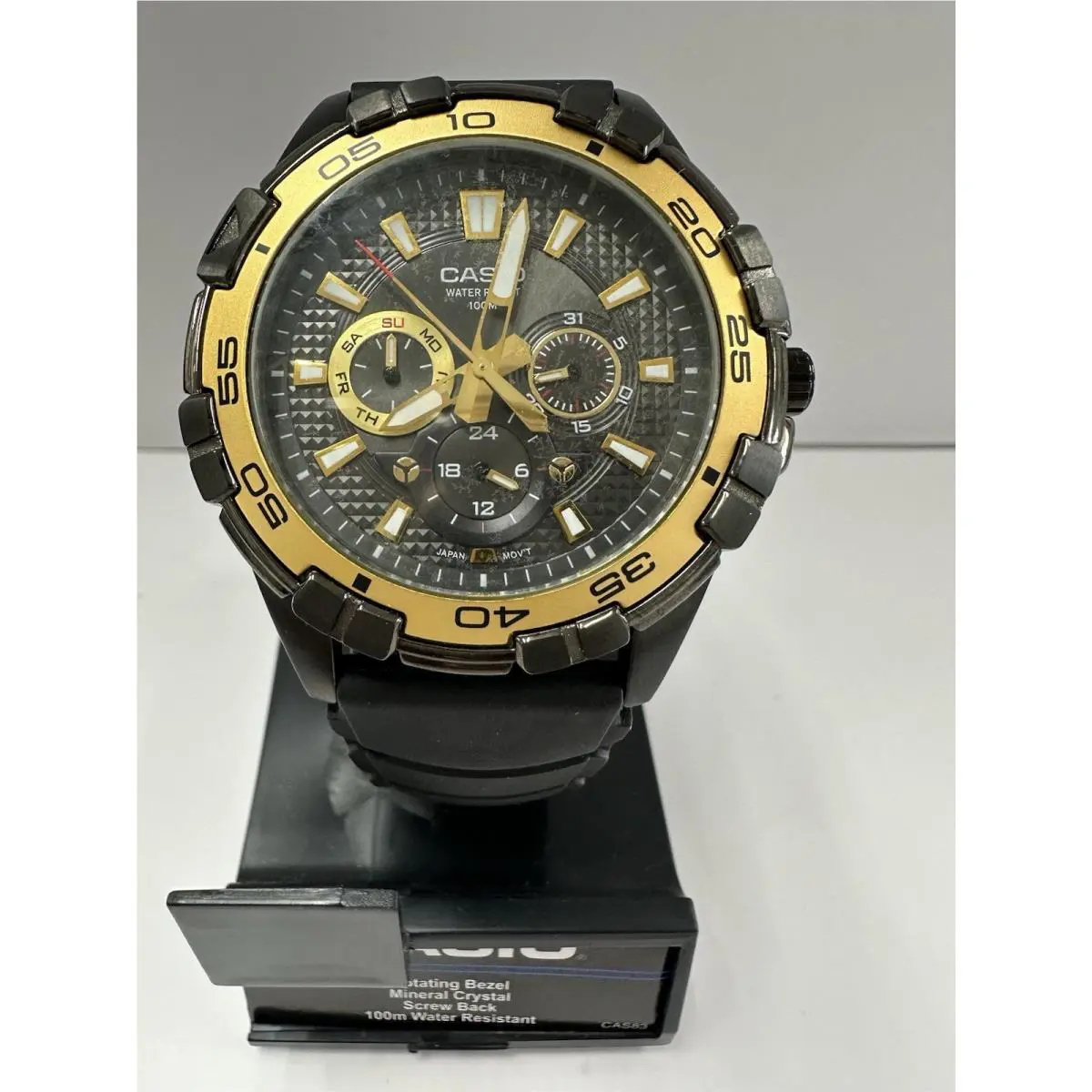 Casio MTD-1069B-1A1 Black Gold Dial Men’s Watch