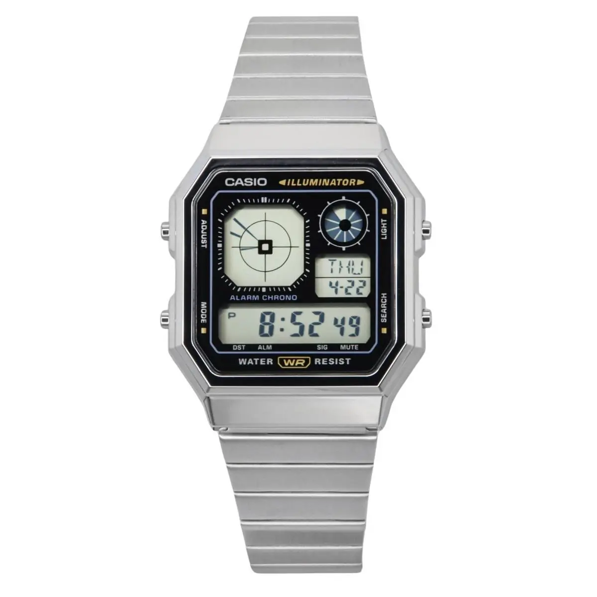 Casio Vintage Digital Stainless Steel Quartz Black Dial A130WE-1A Unisex Watch