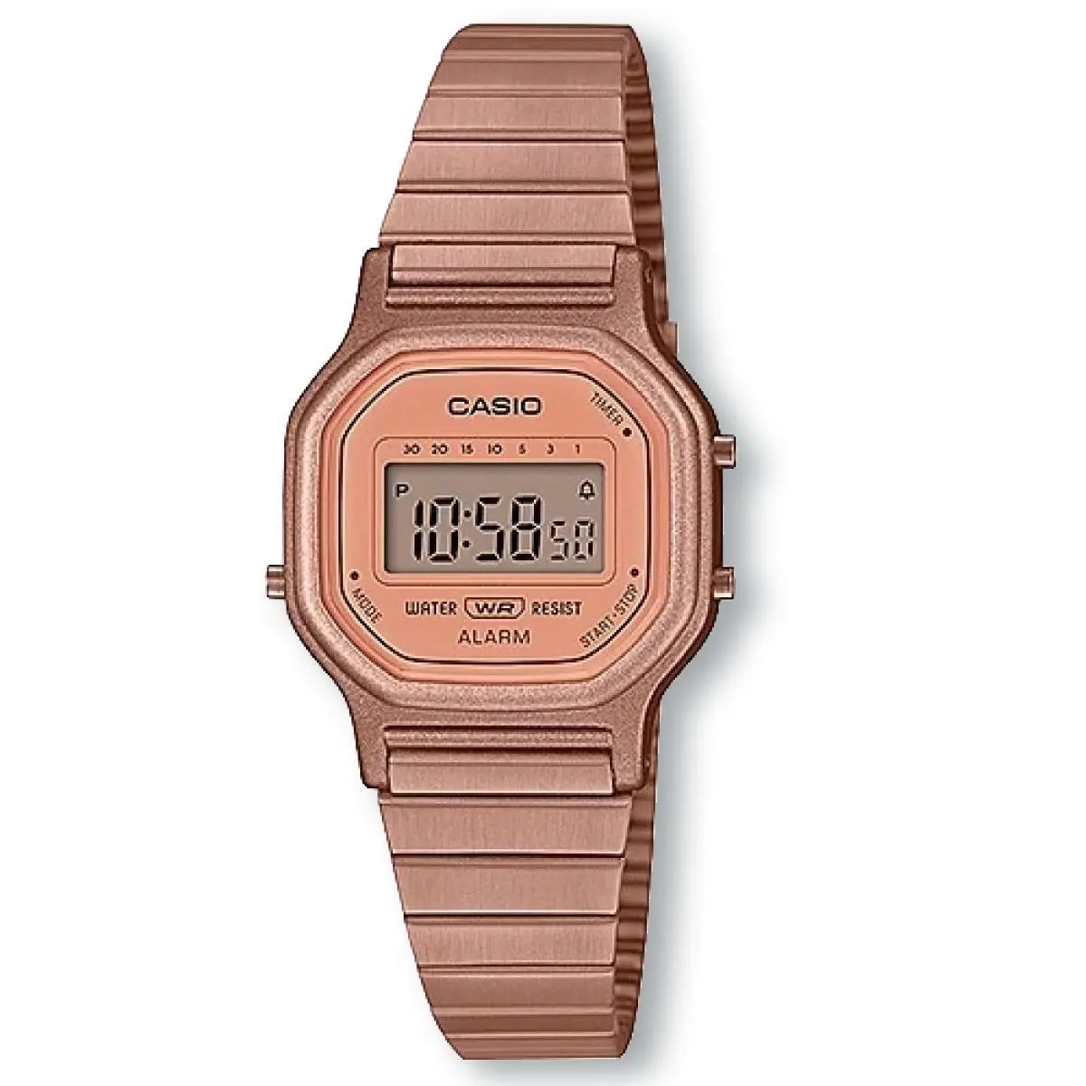 Casio Vintage LA11WR-5A Retro Design Quartz Watch Rose Gold - Dial: Rose Gold, Band: Rose Gold, Bezel: Rose Gold