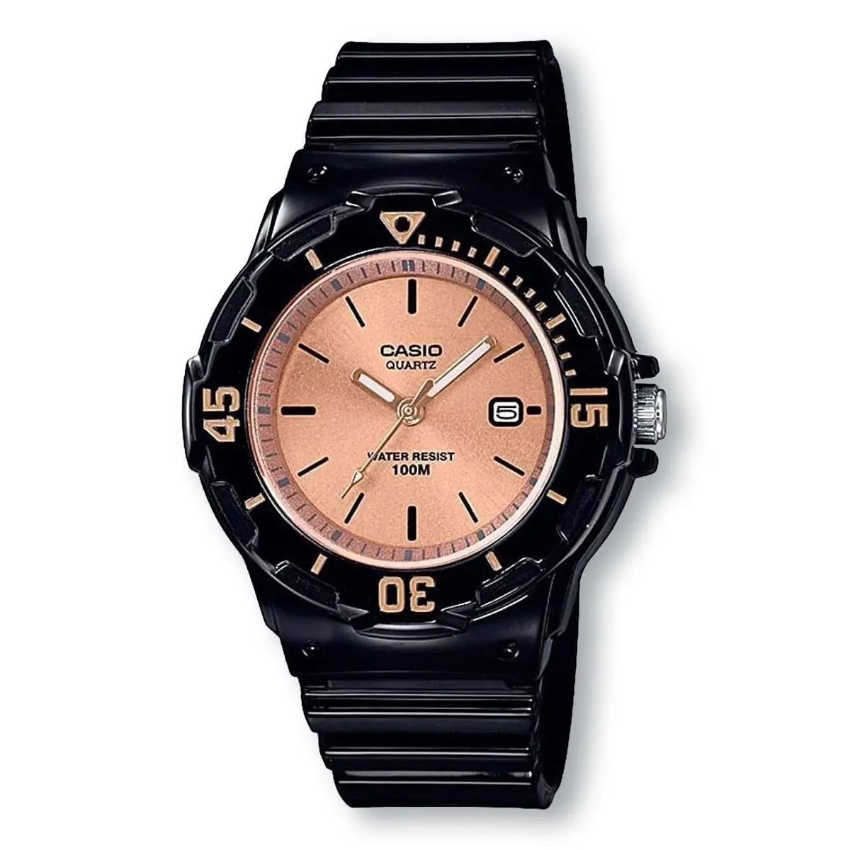 LRW200H-9E2 Analog Quartz Black Rose Gold Sports Watch by Casio