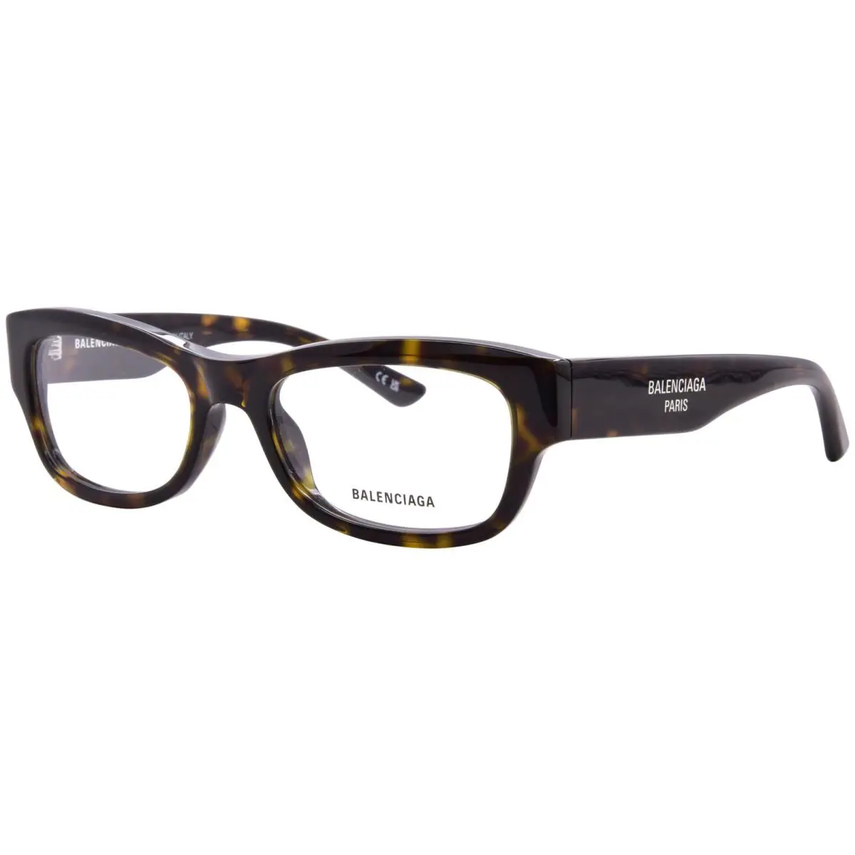 Balenciaga BB0392O 002 Eyeglasses Men`s Havana Full Rim Rectangle Shape 55mm