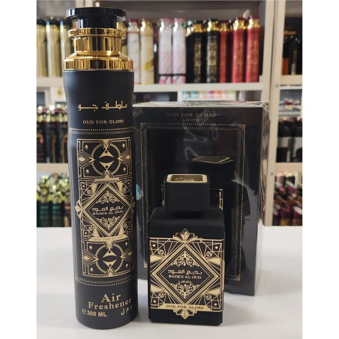 Oud For Glory Badee Al Oud by Lattafa 100ml + Air Freshener 300ml Long-lasting