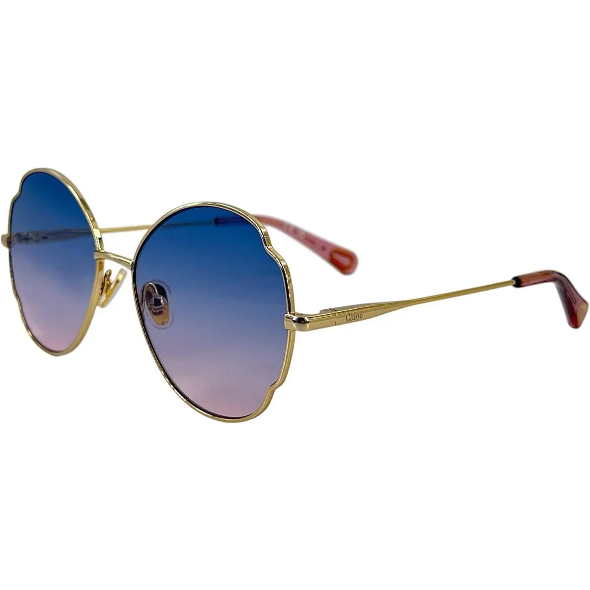 Chloe CC0008S Womens Girls Metal Sunglass 003 Gold 52-15 Small Fit Italy w Case