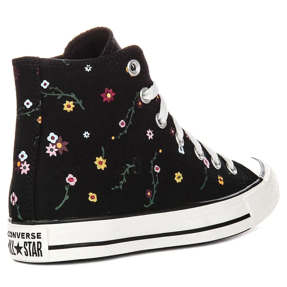 Converse shoes - Black Flower 1