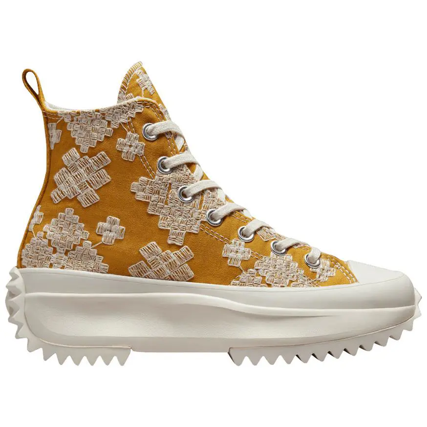 Converse Women`s Run Star Hike Hi Canvas A02231C Goldtone/egret Size 7