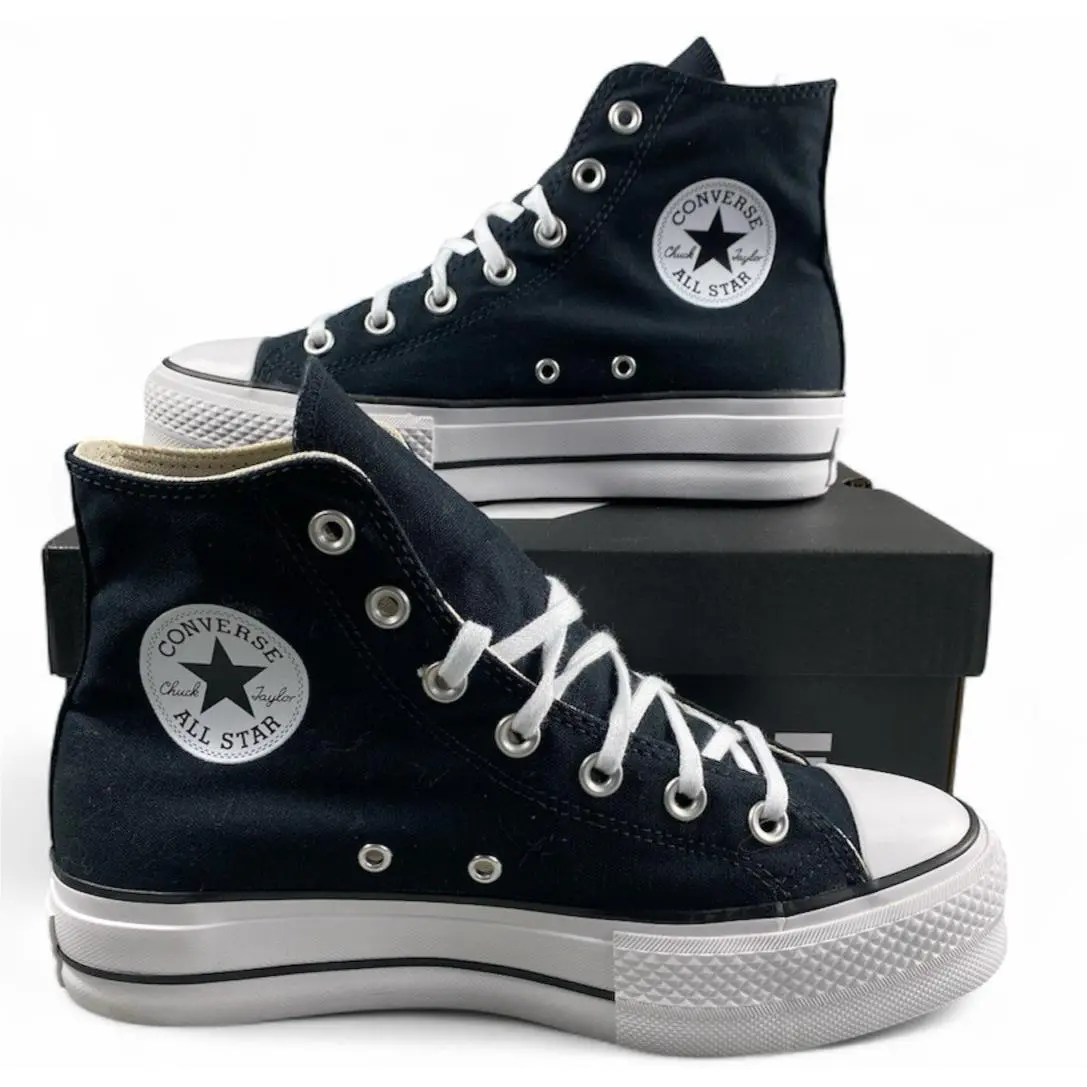 Converse Sneakers Women 8 Black Chuck Taylor All Star Lift Hi Platform Canvas - Black