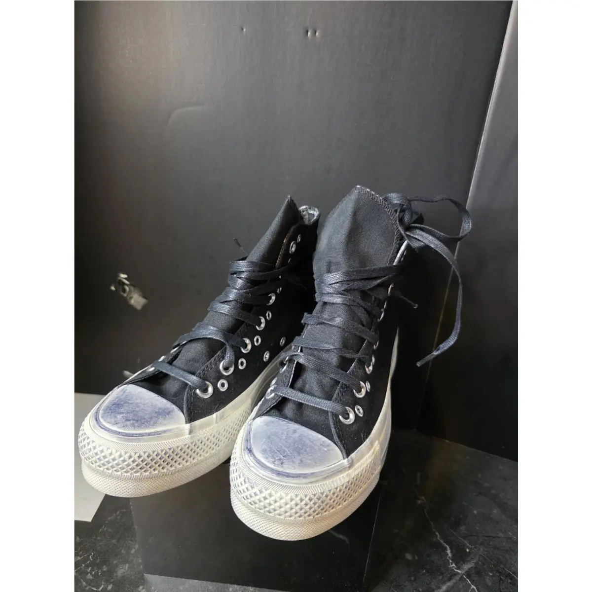Size 7.5 - Converse Chuck Taylor All Star Lift Platform High Punk W - Black