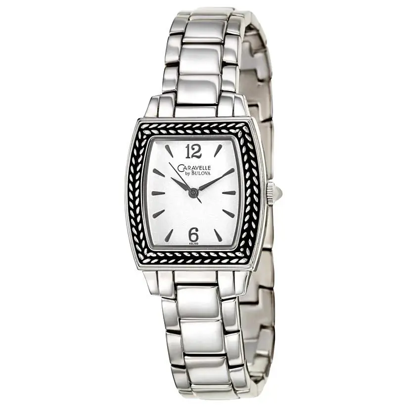 by Bulova 43L150 Silver Tone Dial Band Stainless Steel Ladies Watch by Caravelle