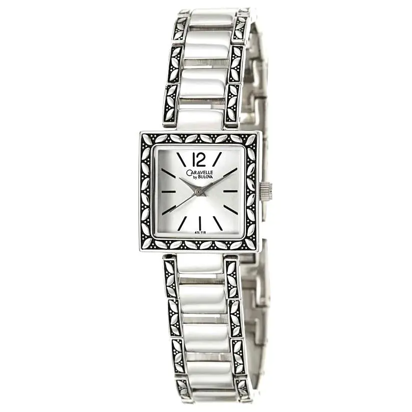 by Bulova 43L118 Silver Tone Stainless Steel Ladies Watch by Caravelle