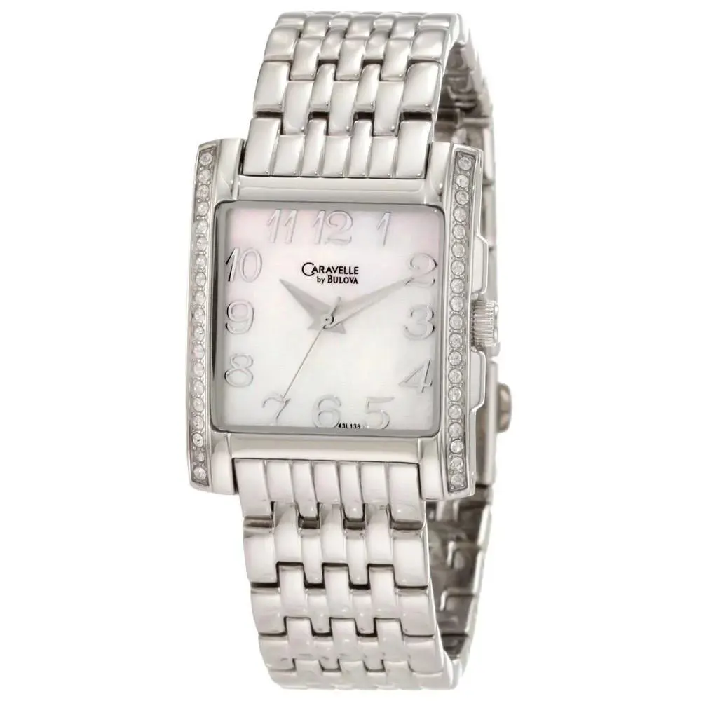 by Bulova 43L138 Crystal Accented Mother-of-pearl Dial Ladies Watch by Caravelle