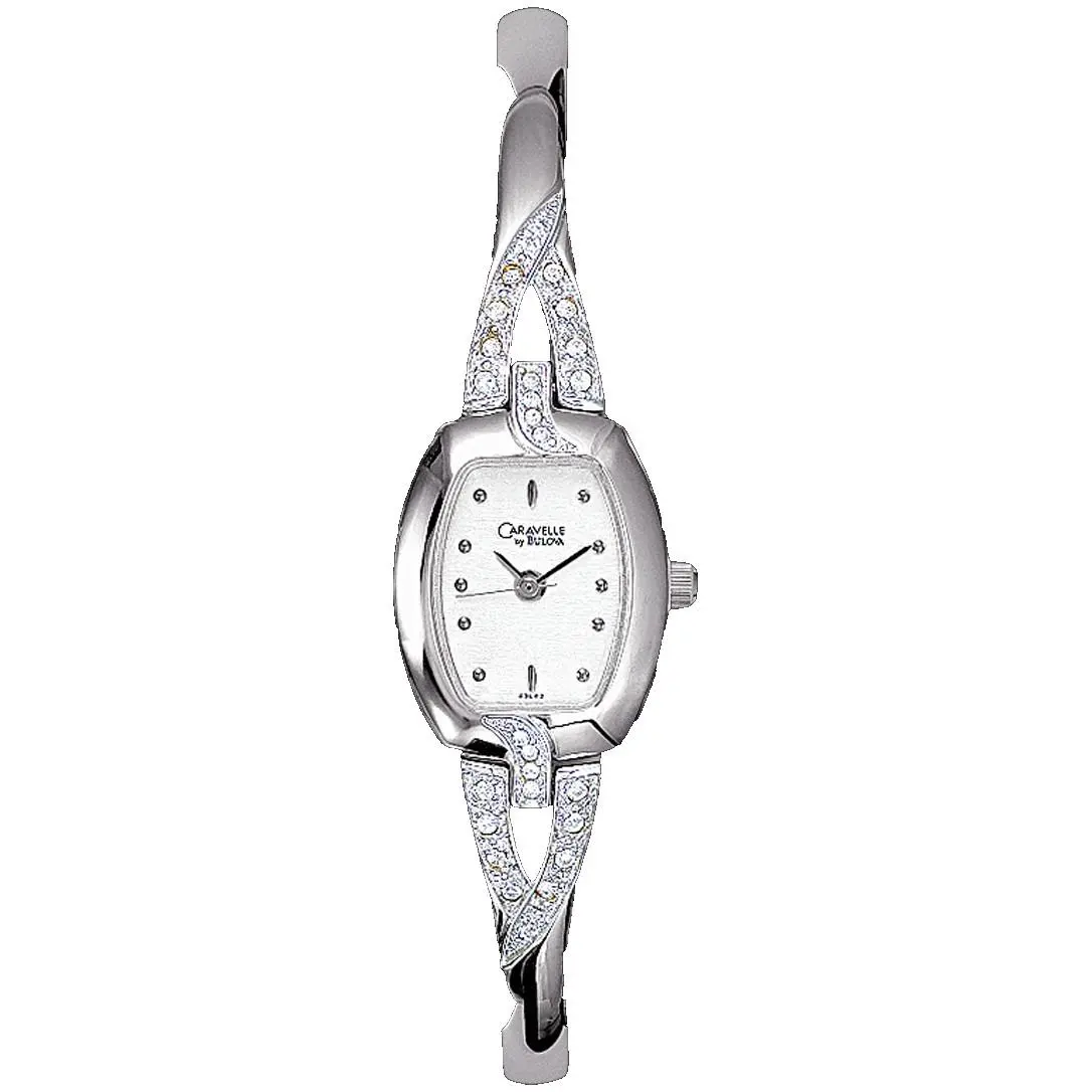 by Bulova 43L62 Crystal Accented Silver Tone Stainless Ladies Watch by Caravelle
