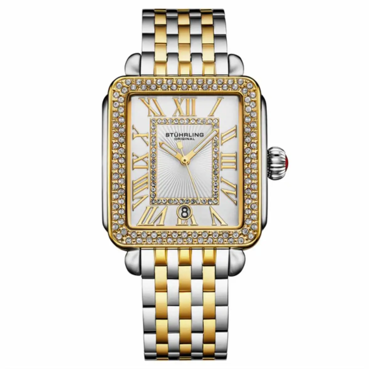 Stuhrling 4060 3 Quartz Two Tone Stainless Steel Bracelet Womens Watch