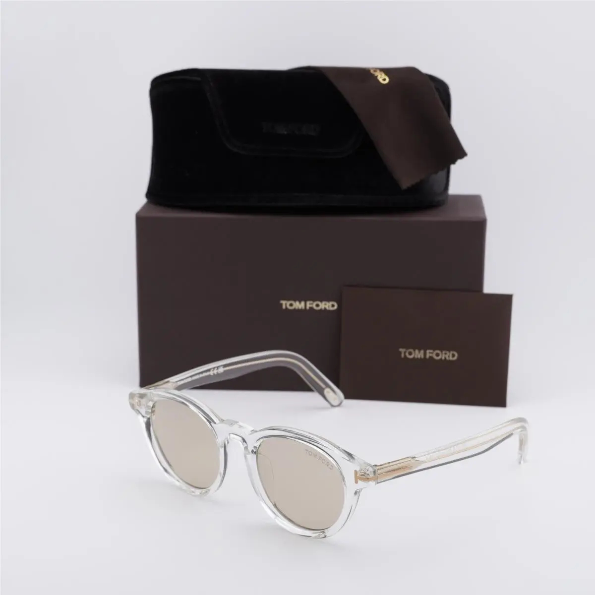 FT1123-D 26E Crystal/brown 49-21-145 Sunglasses by Tom Ford