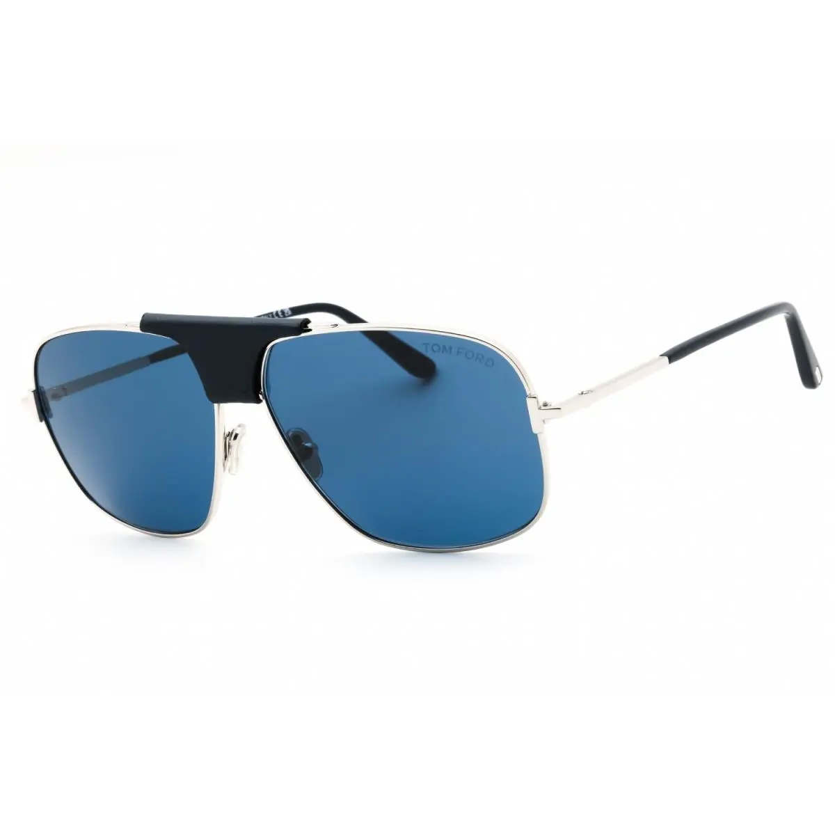 Tom Ford FT1096 16V Sunglasses Shiny Palladium Frame Blue Lenses 62mm