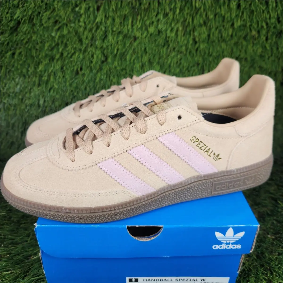 Adidas Handball Spezial Womens Suede Beige Pink Tan Brown Bottom JI2651