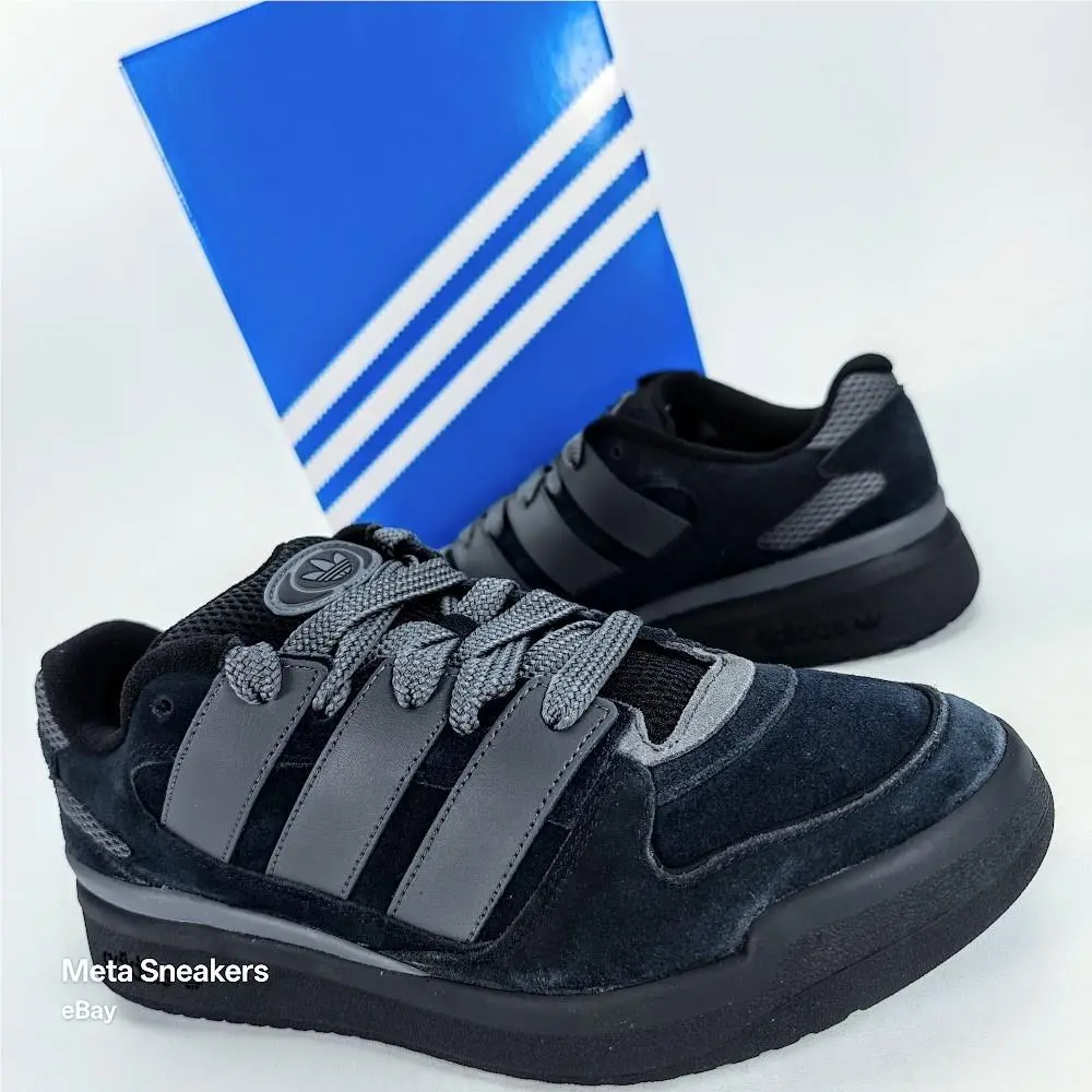Adidas US 10 Men`s Black Grey Suede Skate Retro Y2K Forum 2000 Low JR1121