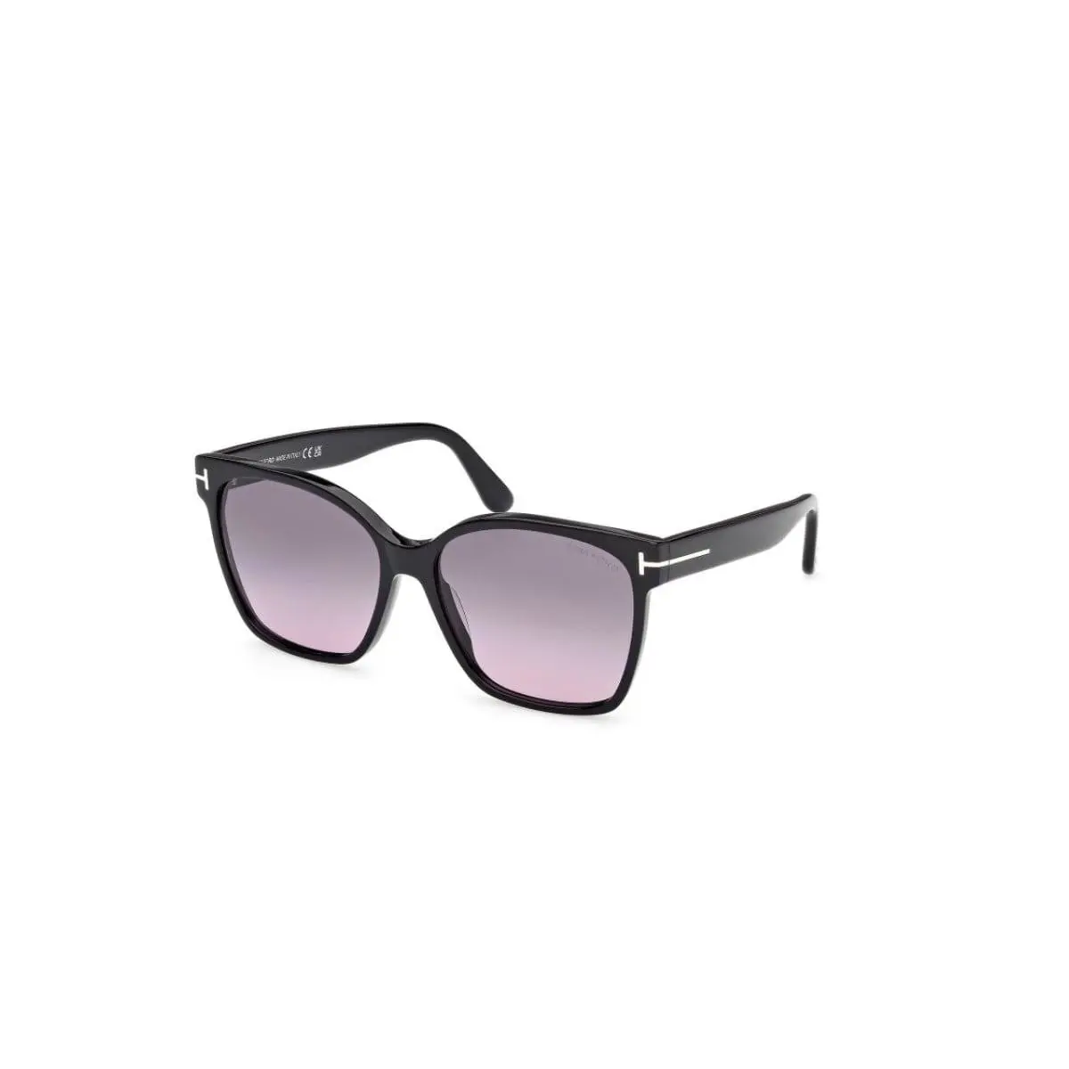 Tom Ford Iris Butterfly Sunglasses FT 1312 01B Shiny Black / Fumo Gradient Lens