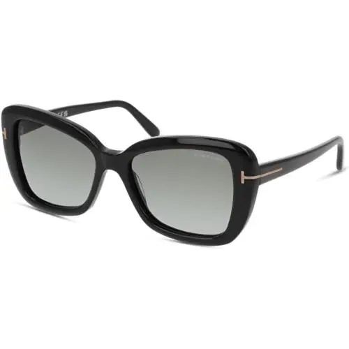 Tom Ford Maeve Sunglasses FT 1008 01B 55mm Shiny Black / Gradient Smoke Lens - Frame: Shiny Black, Lens: Gradient Smoke