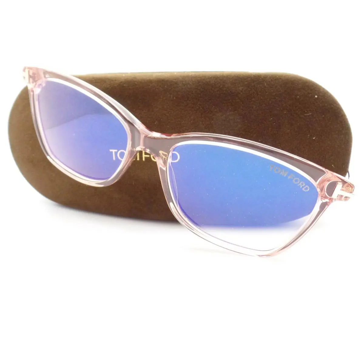Tom Ford TF 5712 072 52 Transparent Pink Blue Block Frames