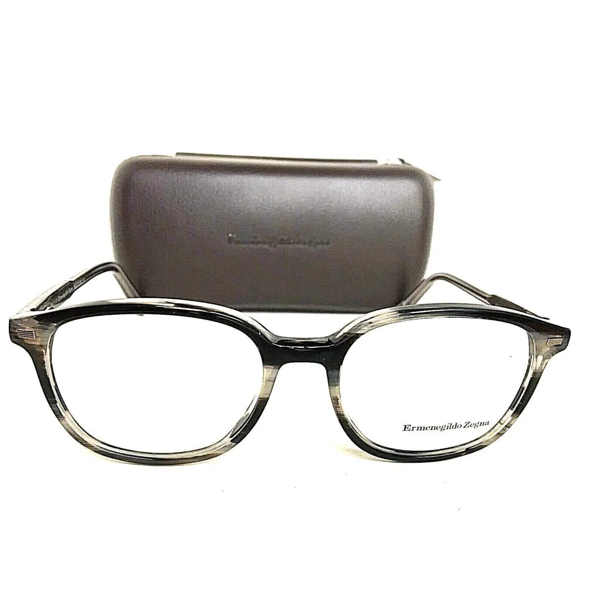 EZ 5007 064 51mm Gray Havana Men`s Eyeglasses Frame Italy by Ermenegildo Zegna