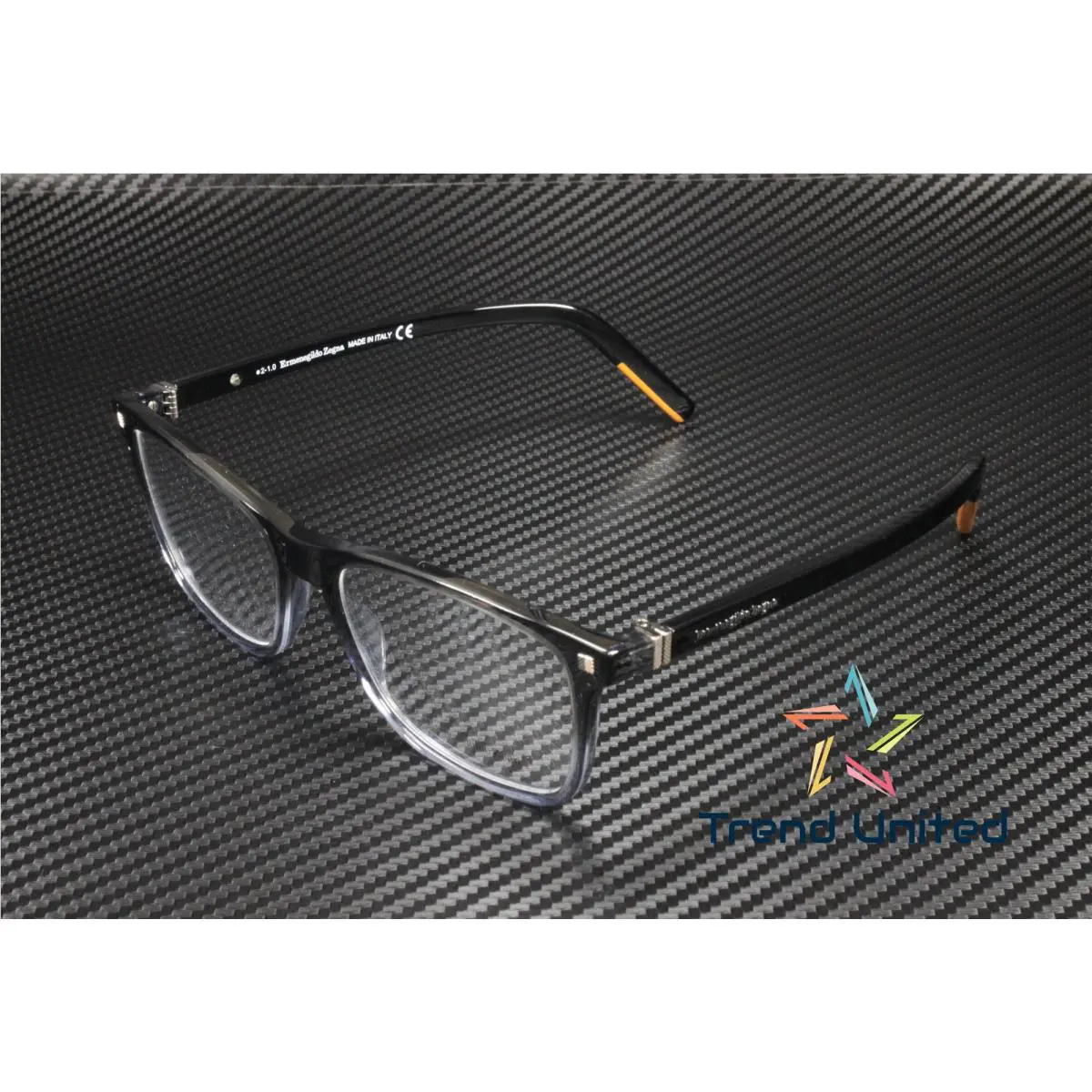 Ermenegildo Zegna EZ5187 005 Black Clear Lens Plastic 56 mm Men`s Eyeglasses