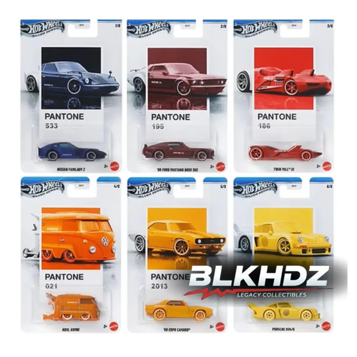 Hot Wheels Silver Series 2026 Pantone Complete Set 6 Cars Porsche Chase Carded