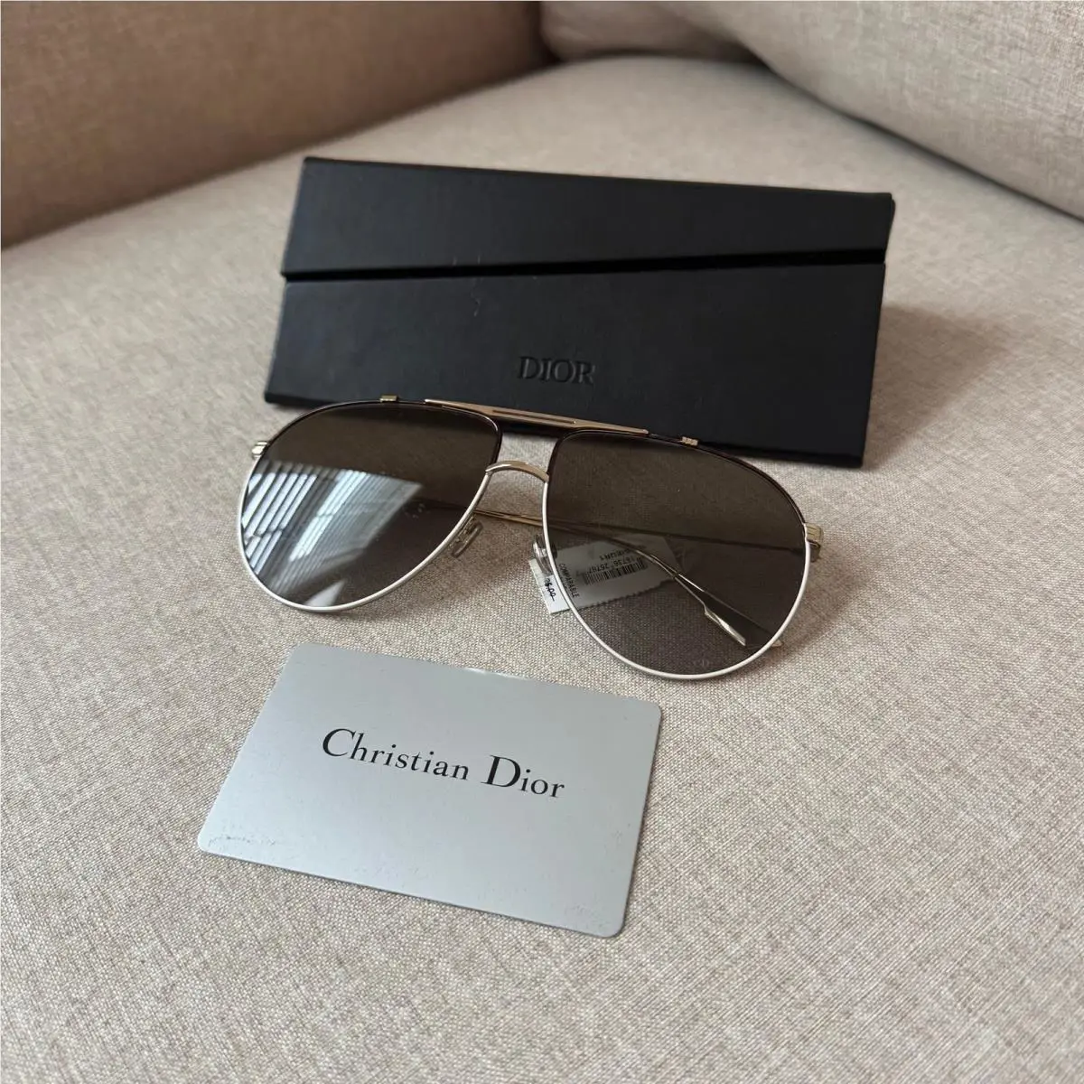 Christian Dior Monseiur 1 24W86 Silver Pilot Sunglasses Havana Aviator CD
