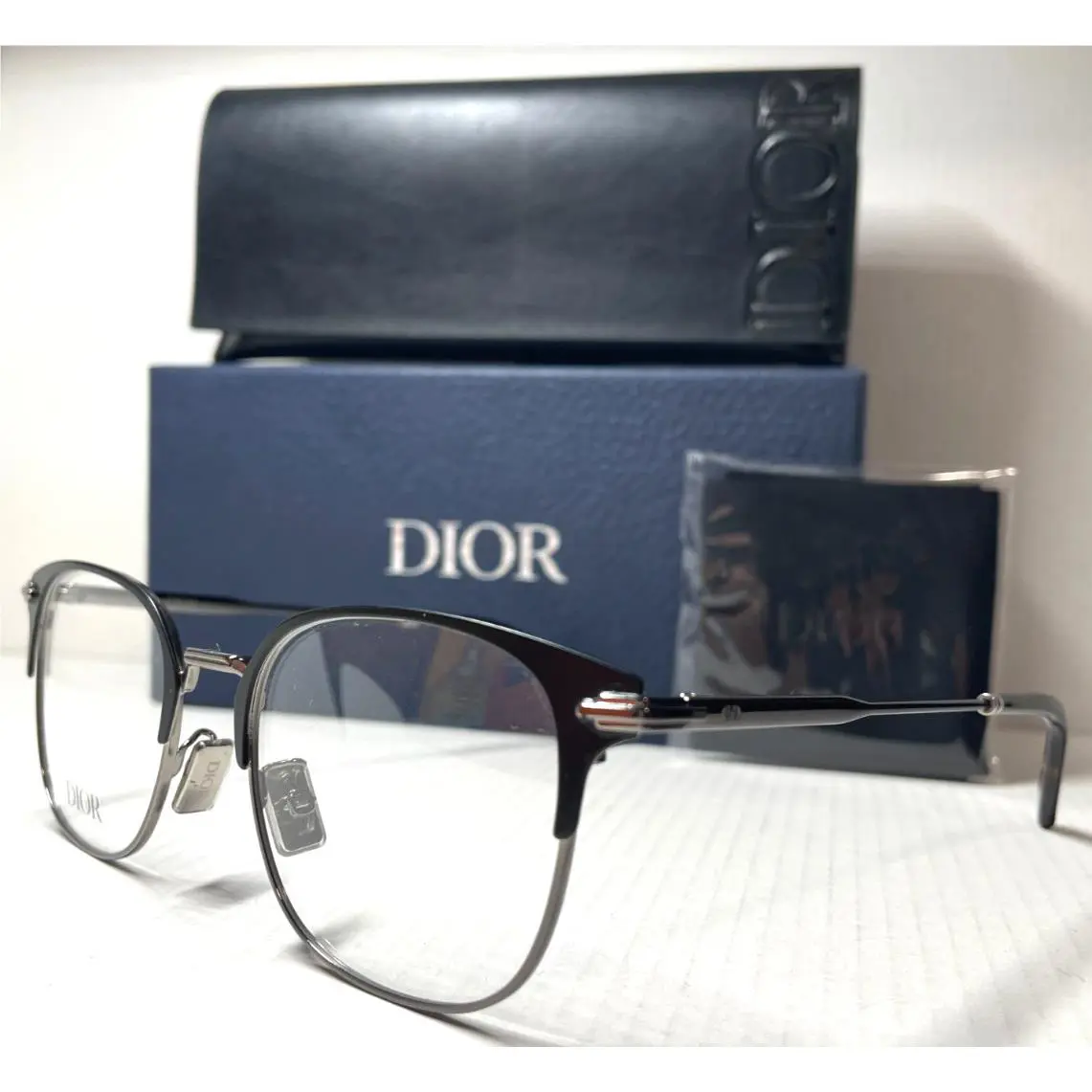 Christian Dior Diorblacksuito S23F I100 Matte Black Gunmetal Eyeglasses 51-19 - Frame: MATTE BLACK GUNMETAL