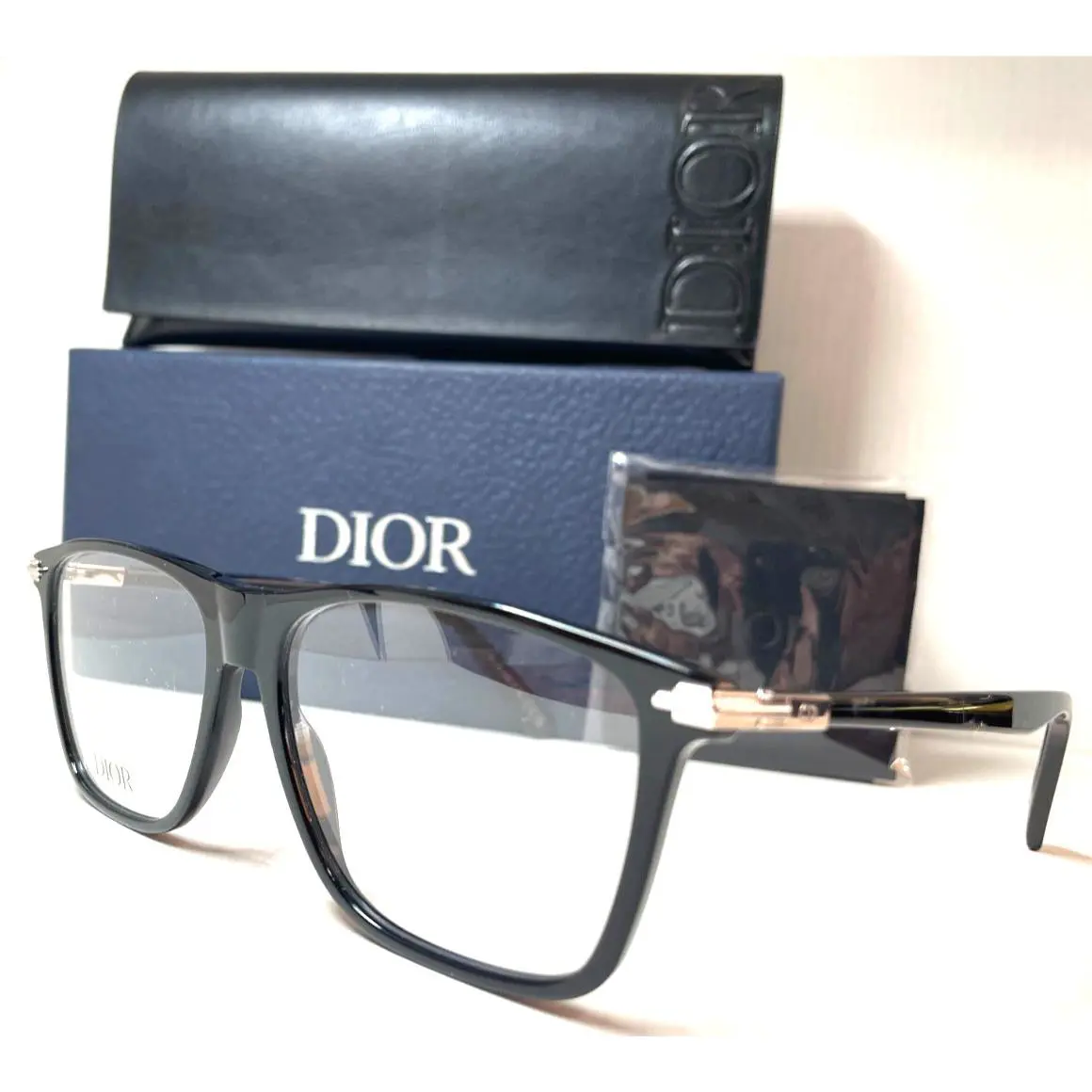 Christian Dior Diorblacksuito S1 8I 1000 Shiny Black Eyeglasses 55-15